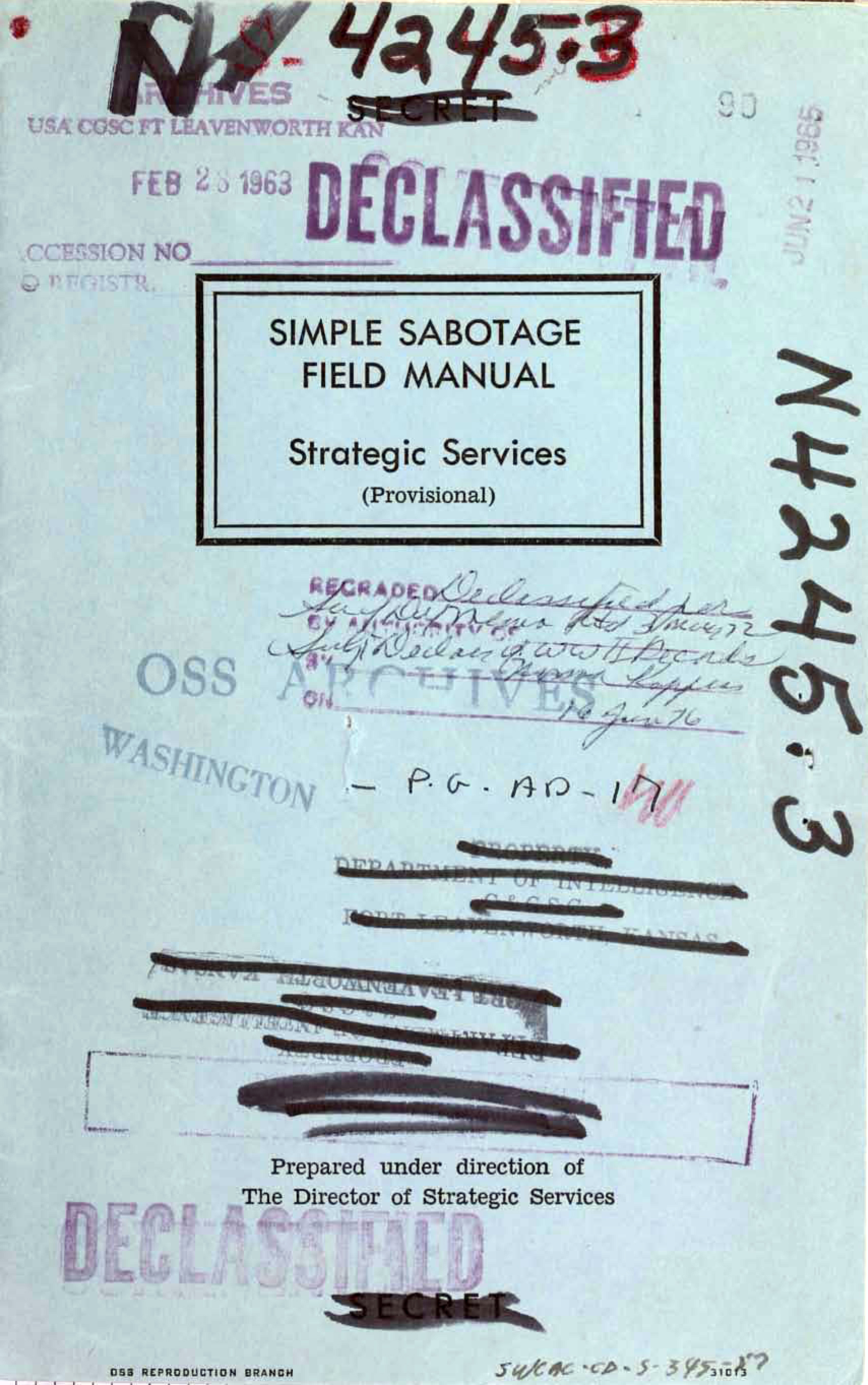 Book: “Simple Sabotage Field Manual”