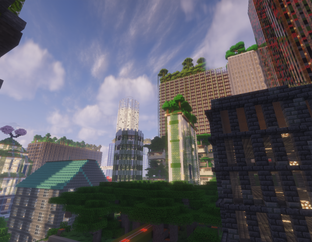 a view of a minecraft city