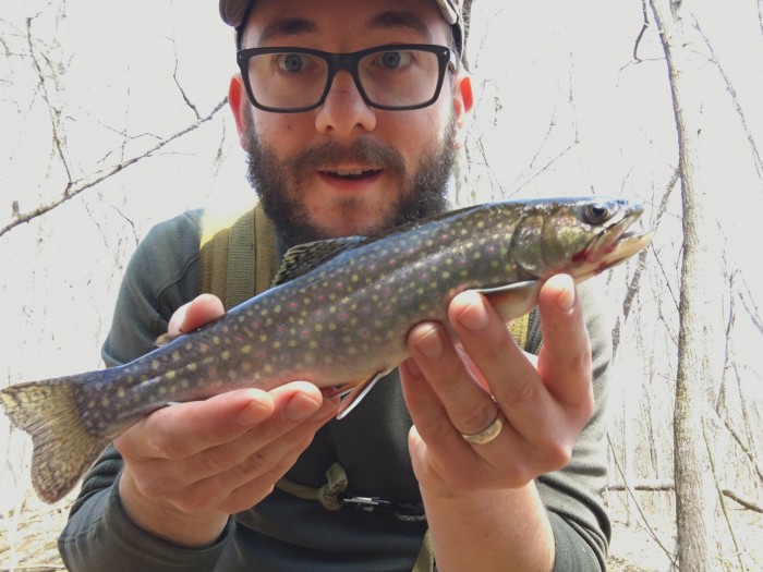 me holding a pretty good-sized brook trout